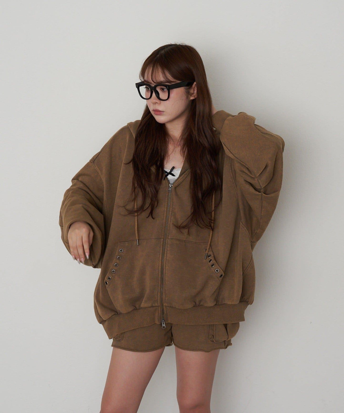 水洗色寬鬆衛衣 / 連帽衫