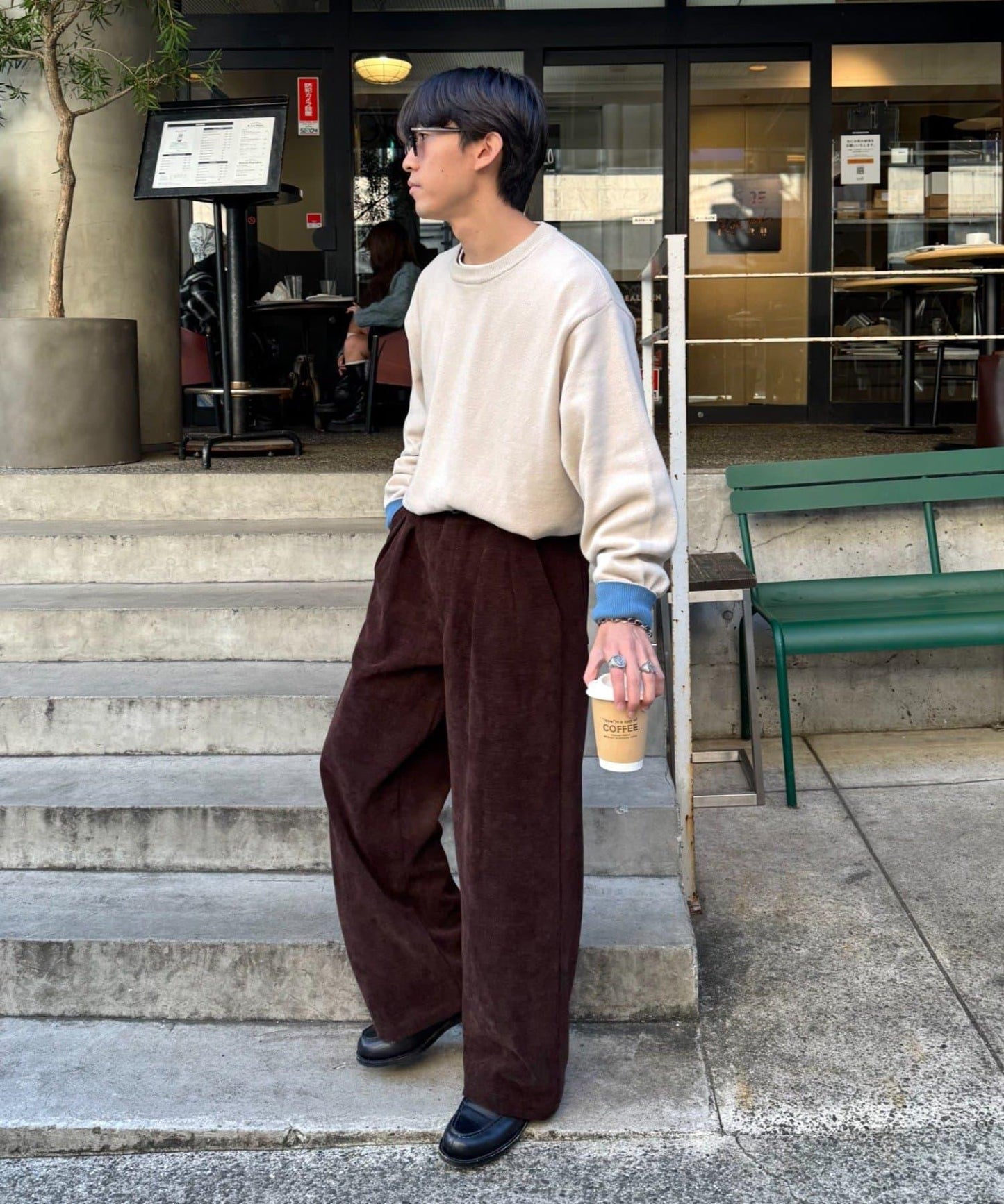 燈芯絨直筒褲