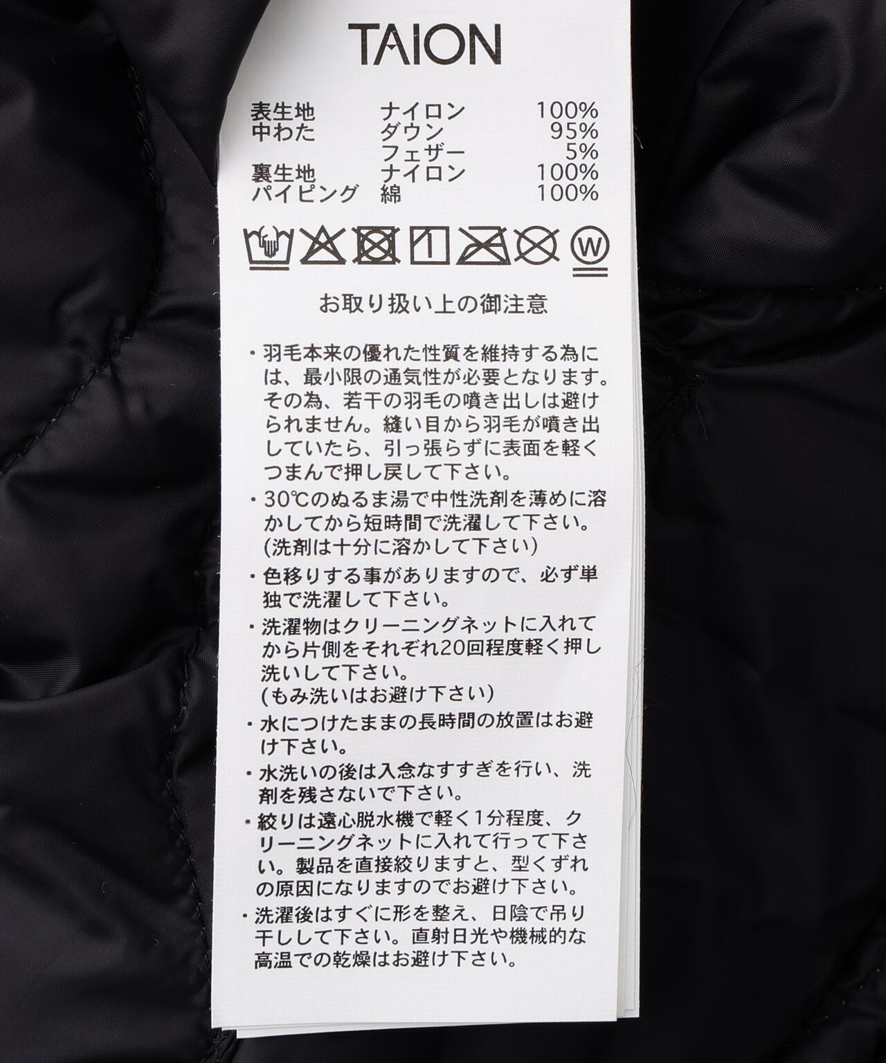 TAION MILITARY V領雙拉鍊羽絨馬甲【女款】