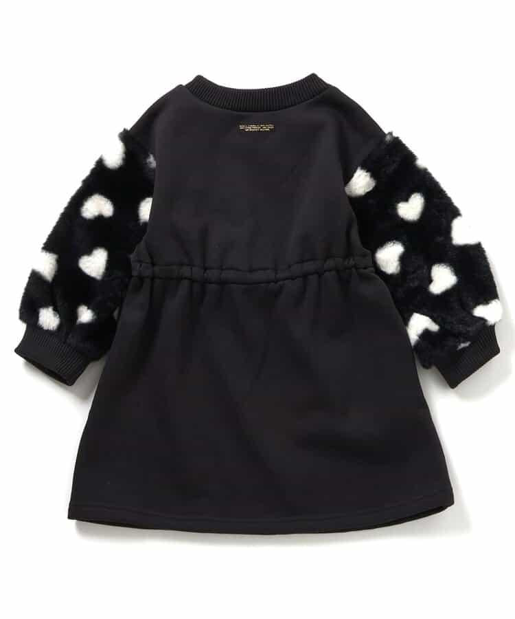 袖部羊羔絨連衣裙