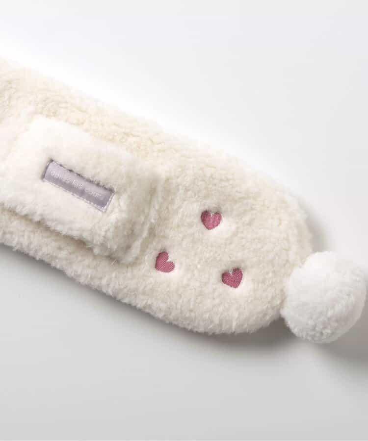 愛心櫻桃毛絨圍巾