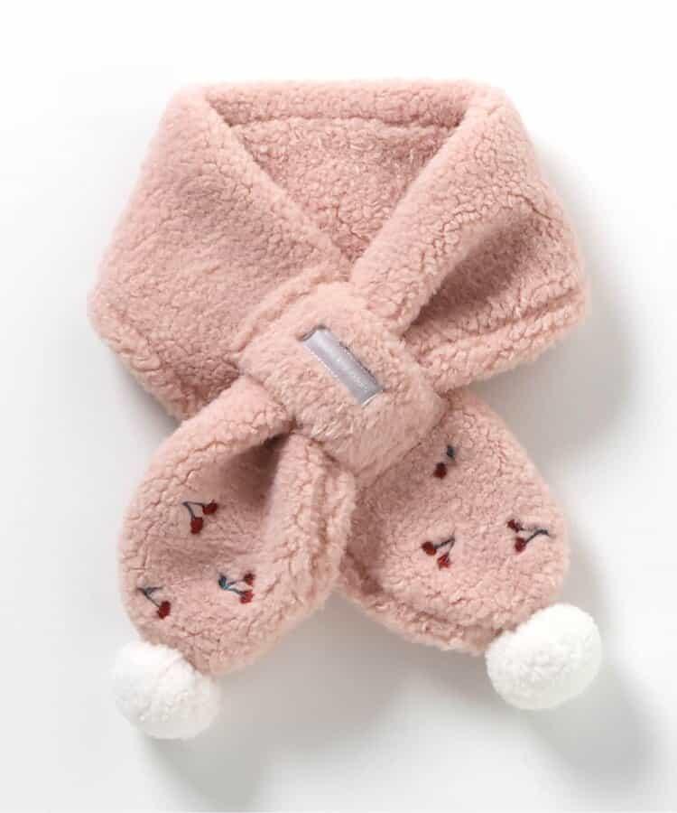 愛心櫻桃毛絨圍巾