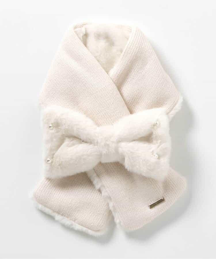 蝴蝶結毛絨圍巾