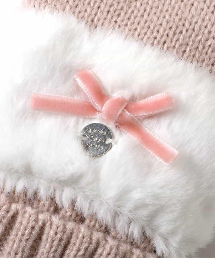 蝴蝶結毛絨手套