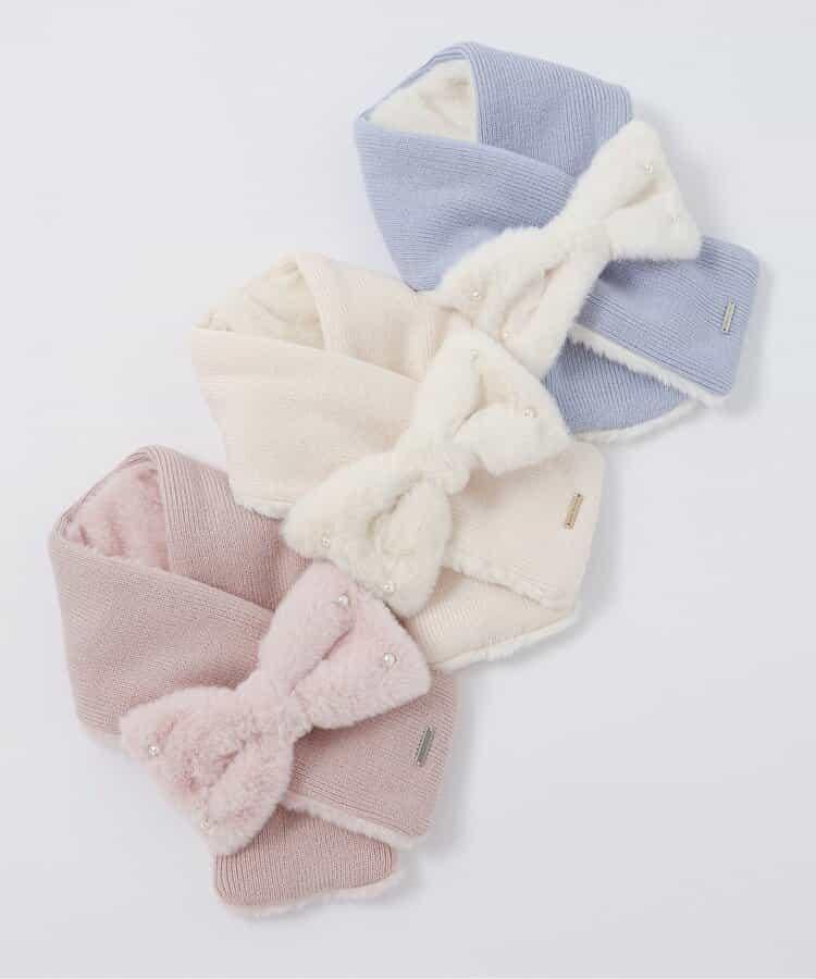 蝴蝶結毛絨圍巾