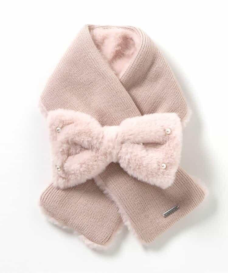 蝴蝶結毛絨圍巾