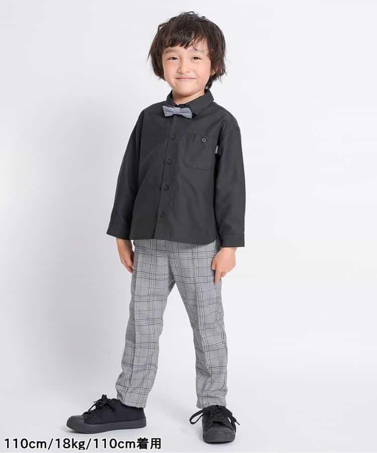 帶吊帶格子長褲 10分褲