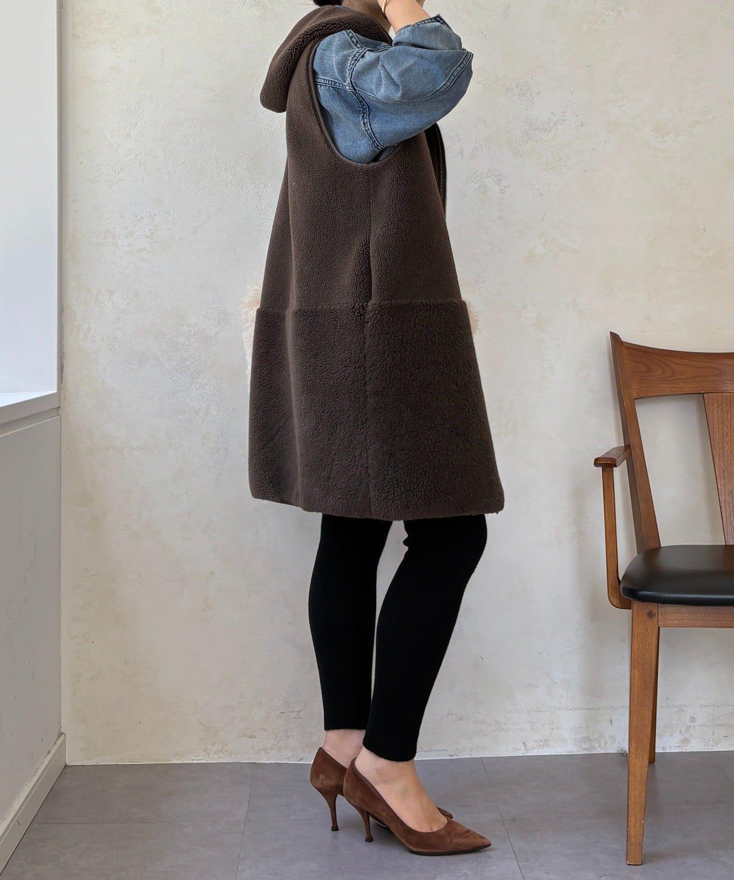 加絨針織打底褲