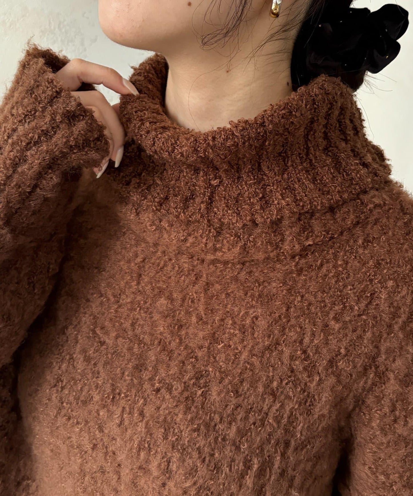 圈圈紗高領針織衫