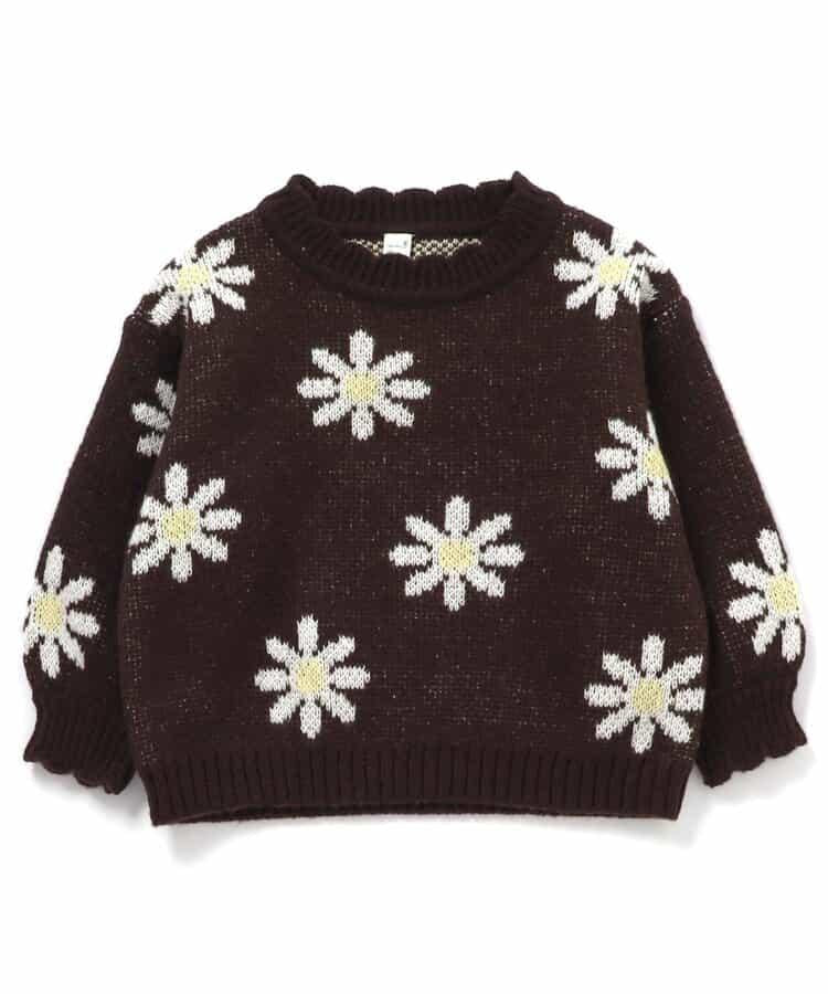 愛心花朵貓咪圖案針織衫_可機洗