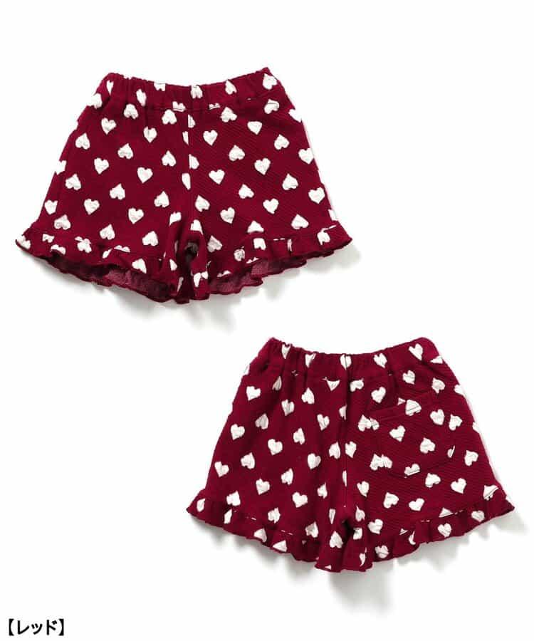 愛心花卉提花吊帶背心&荷葉邊短褲套裝 短款