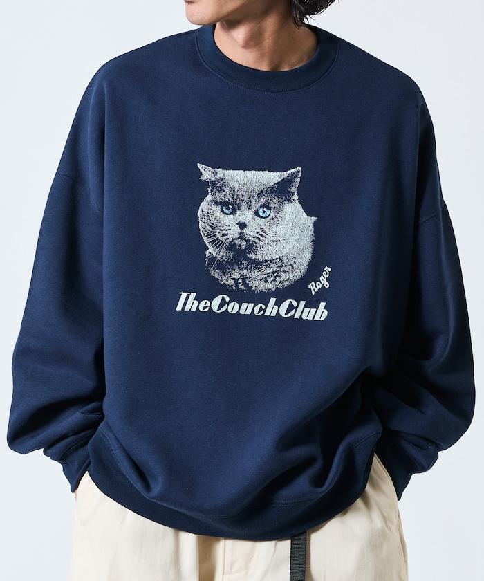 寬鬆版型前印花圓領衛衣 / CAT Portrait