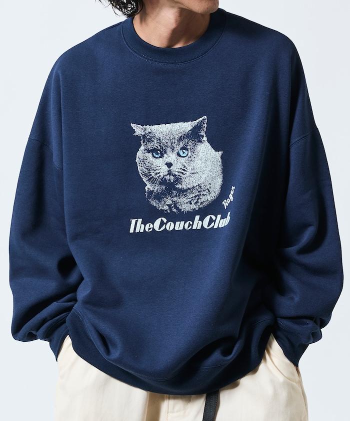 寬鬆版型前印花圓領衛衣 / CAT Portrait