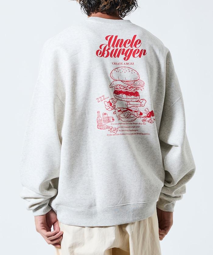 寬鬆版型背面印花圓領衛衣 / Uncle Burger