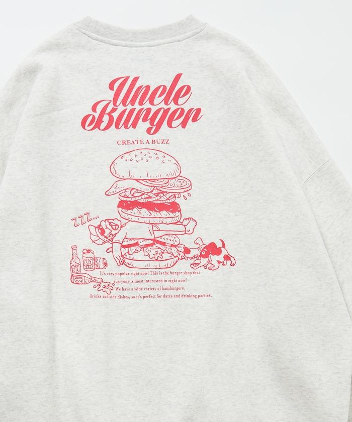 寬鬆版型背面印花圓領衛衣 / Uncle Burger