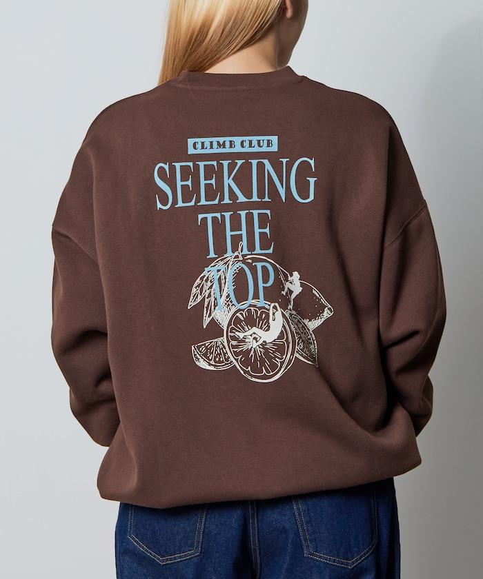 寬鬆版型背部印花圓領衛衣