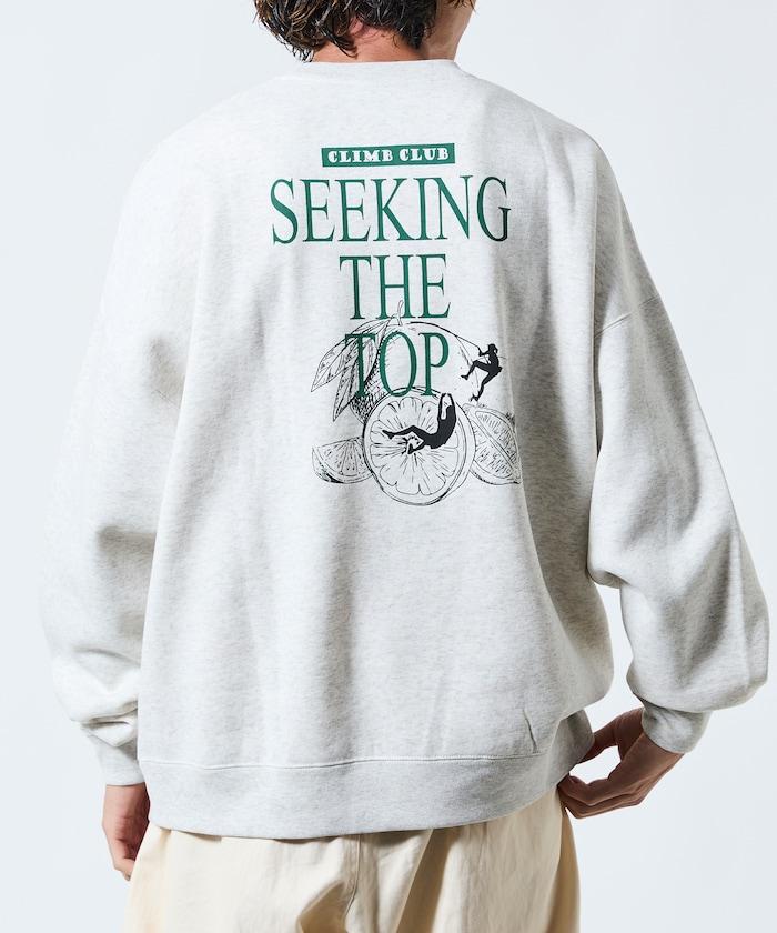 寬鬆版型背部印花圓領衛衣