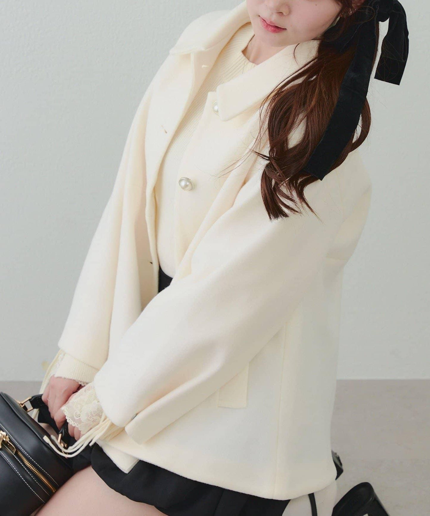 中長款荷葉邊下襬外套