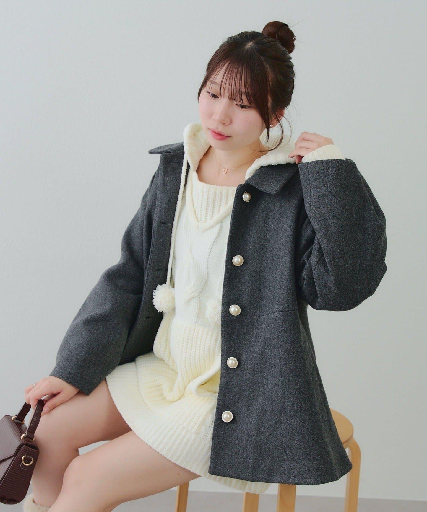 中長款荷葉邊下襬外套