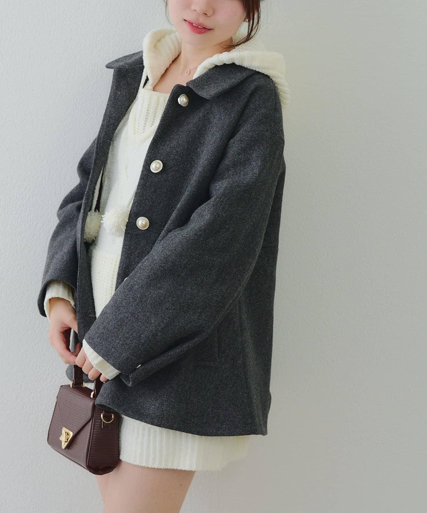 中長款荷葉邊下襬外套