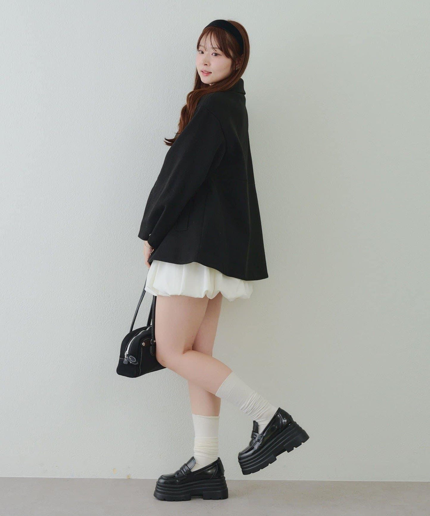 中長款荷葉邊下襬外套