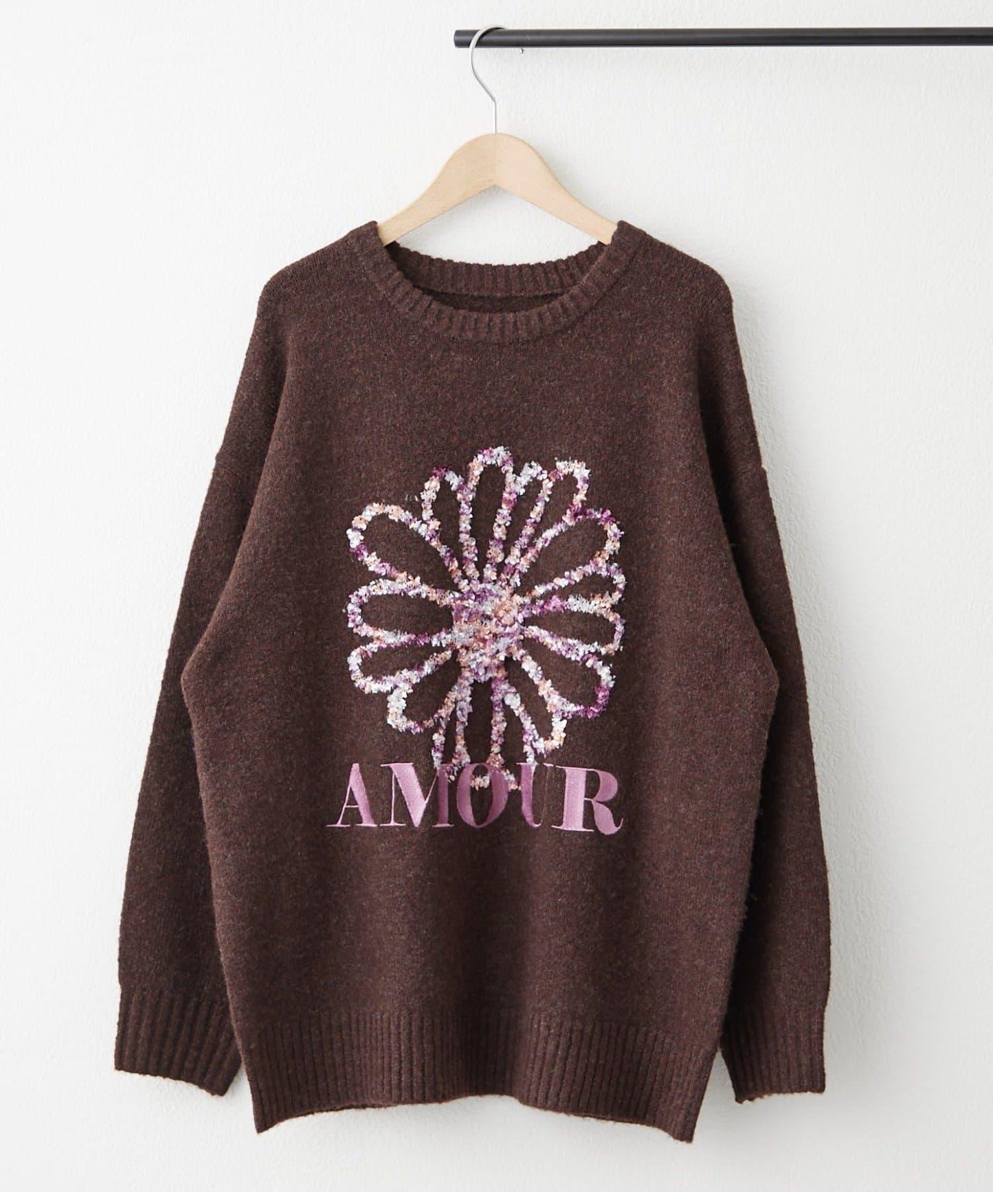 花卉提花針織衫