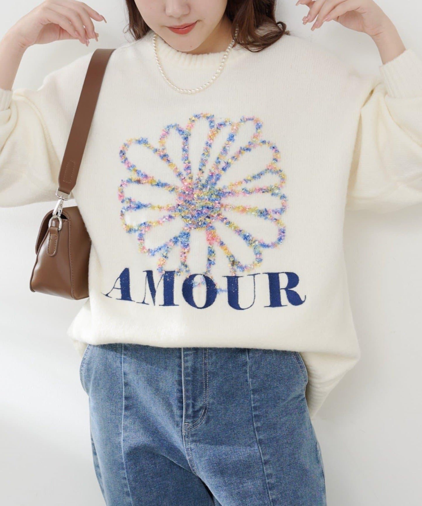 花卉提花針織衫