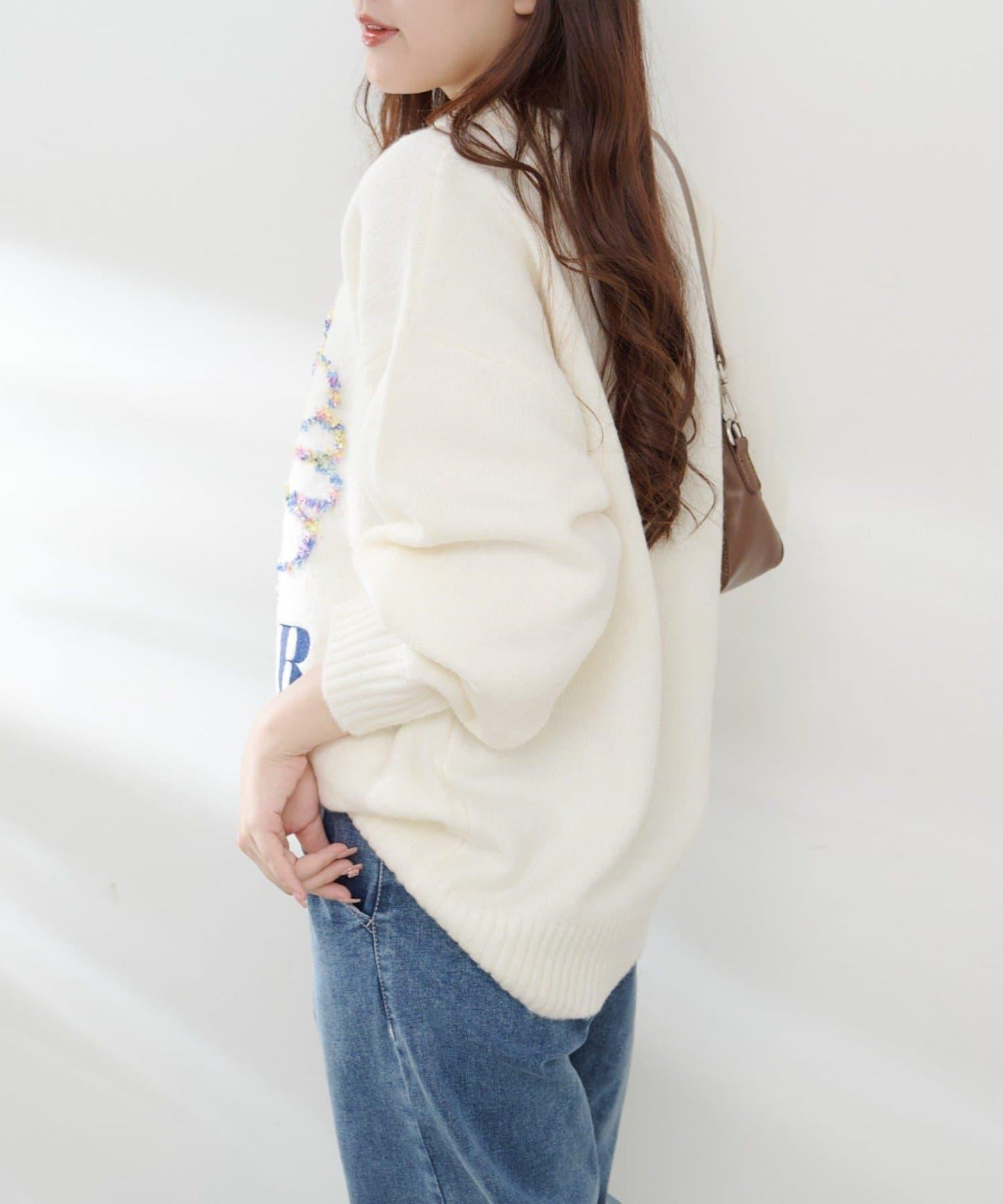 花卉提花針織衫