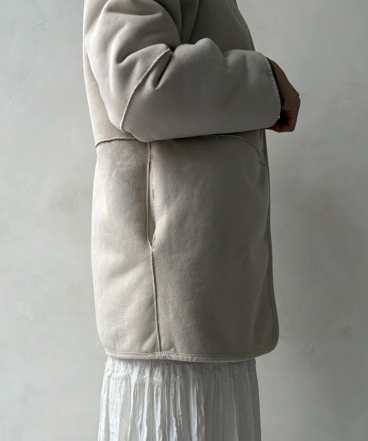 可雙面穿仿麂皮大衣