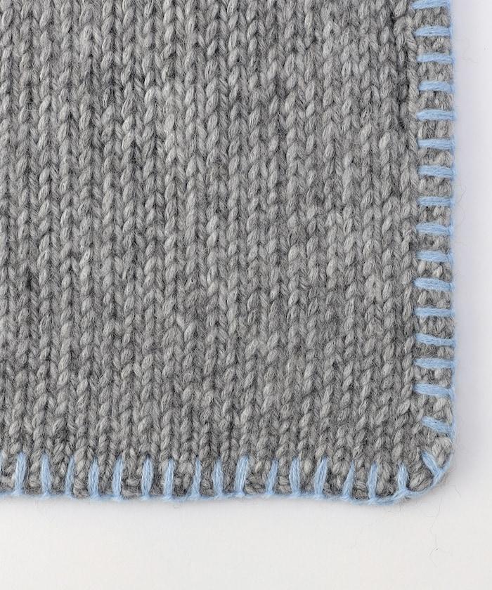 拼色毛毯縫線圍巾