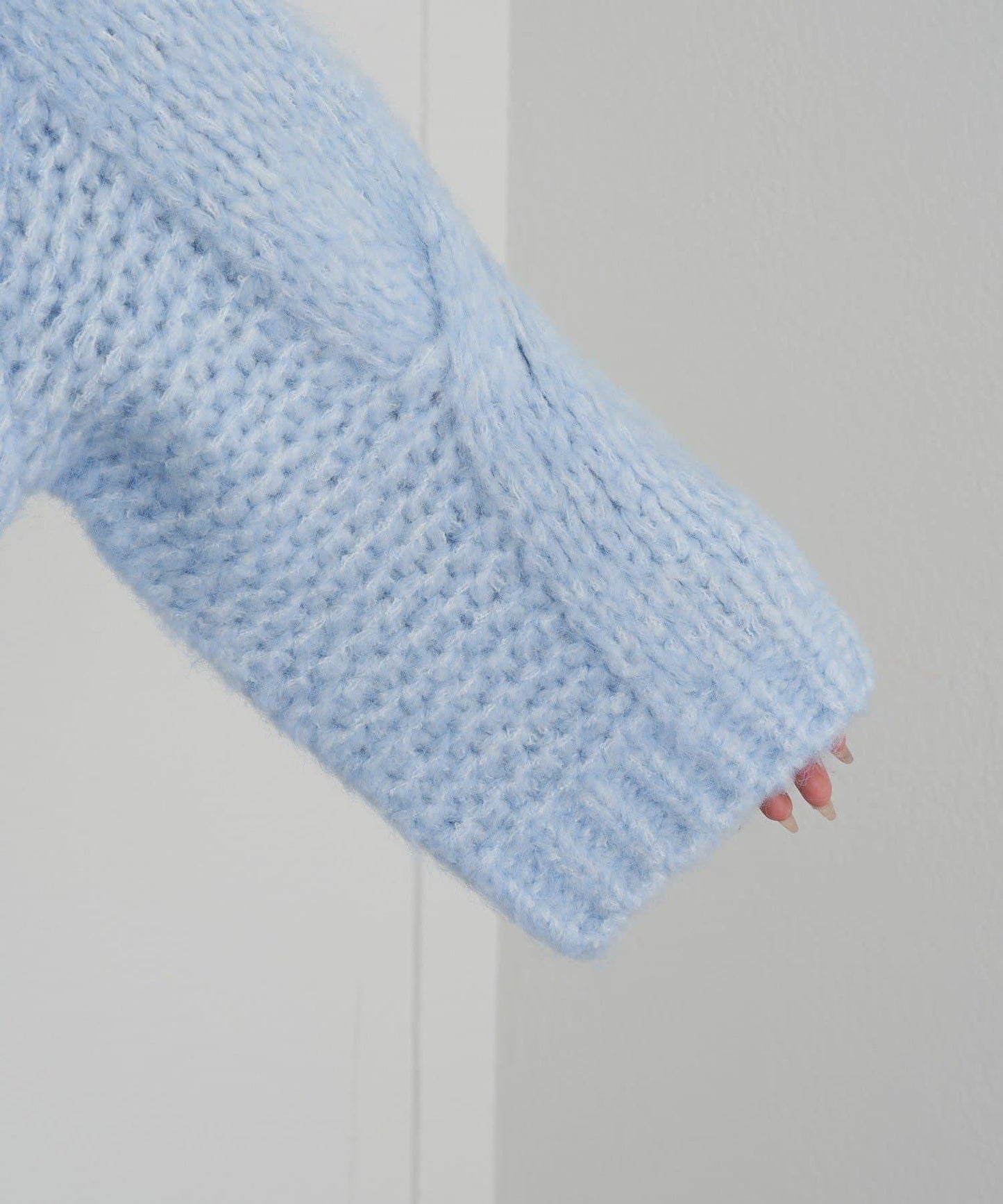 麻花寬鬆針織長款上衣