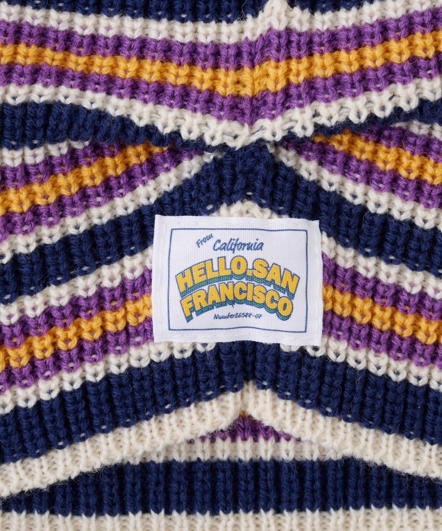 ★【HELLO.SANFRANCISCO/ハローサンフランシスコ】帶蝴蝶結多色條紋針織帽