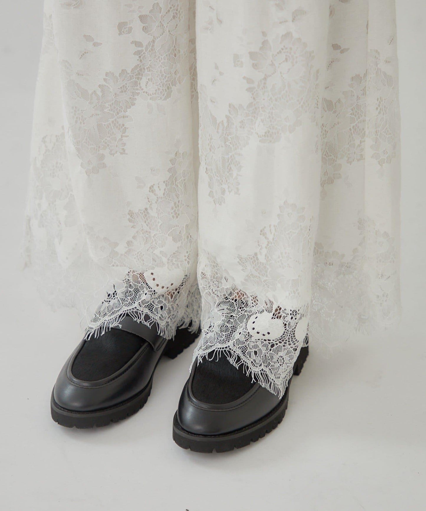 鏤空花邊疊層褲