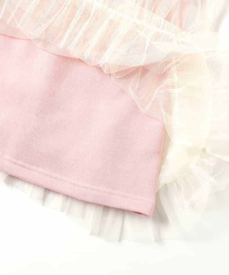 標誌數字刺繡網紗連衣裙