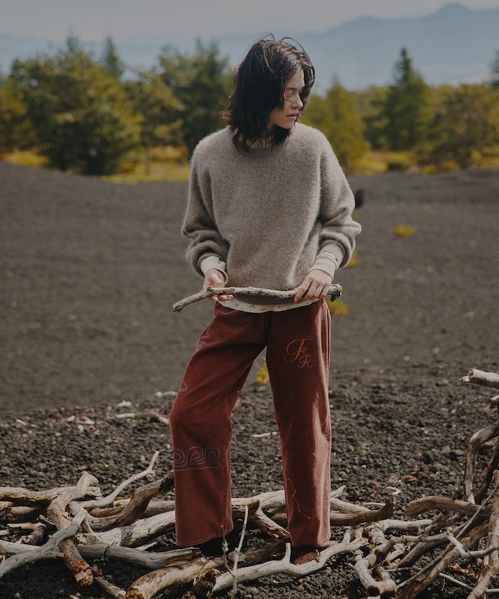 毛絨針織套頭衫