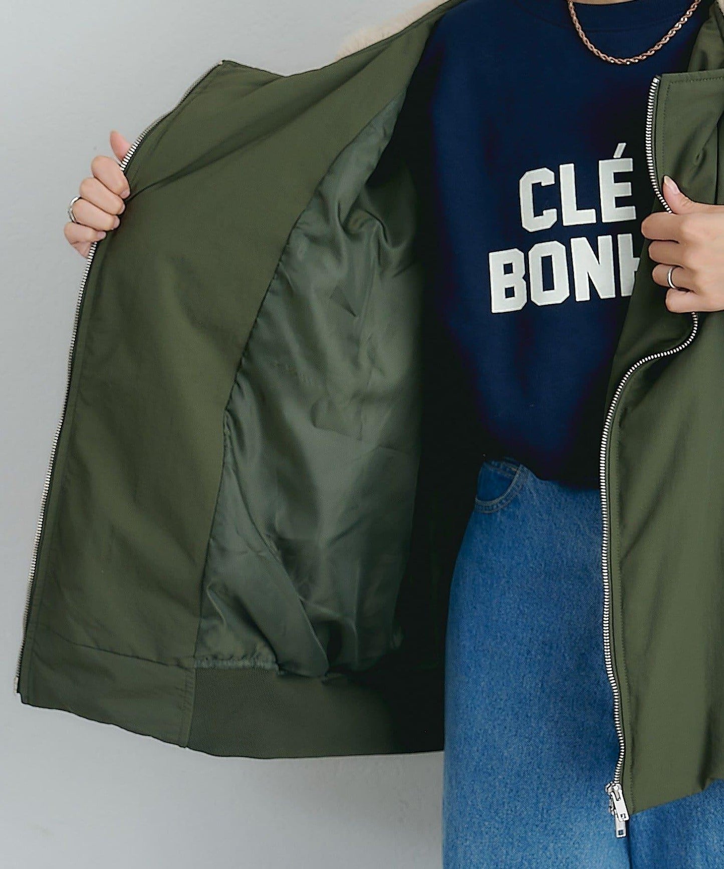 【パルクロ限定】K《AIR》I企劃2WAY拉鍊棉服夾克