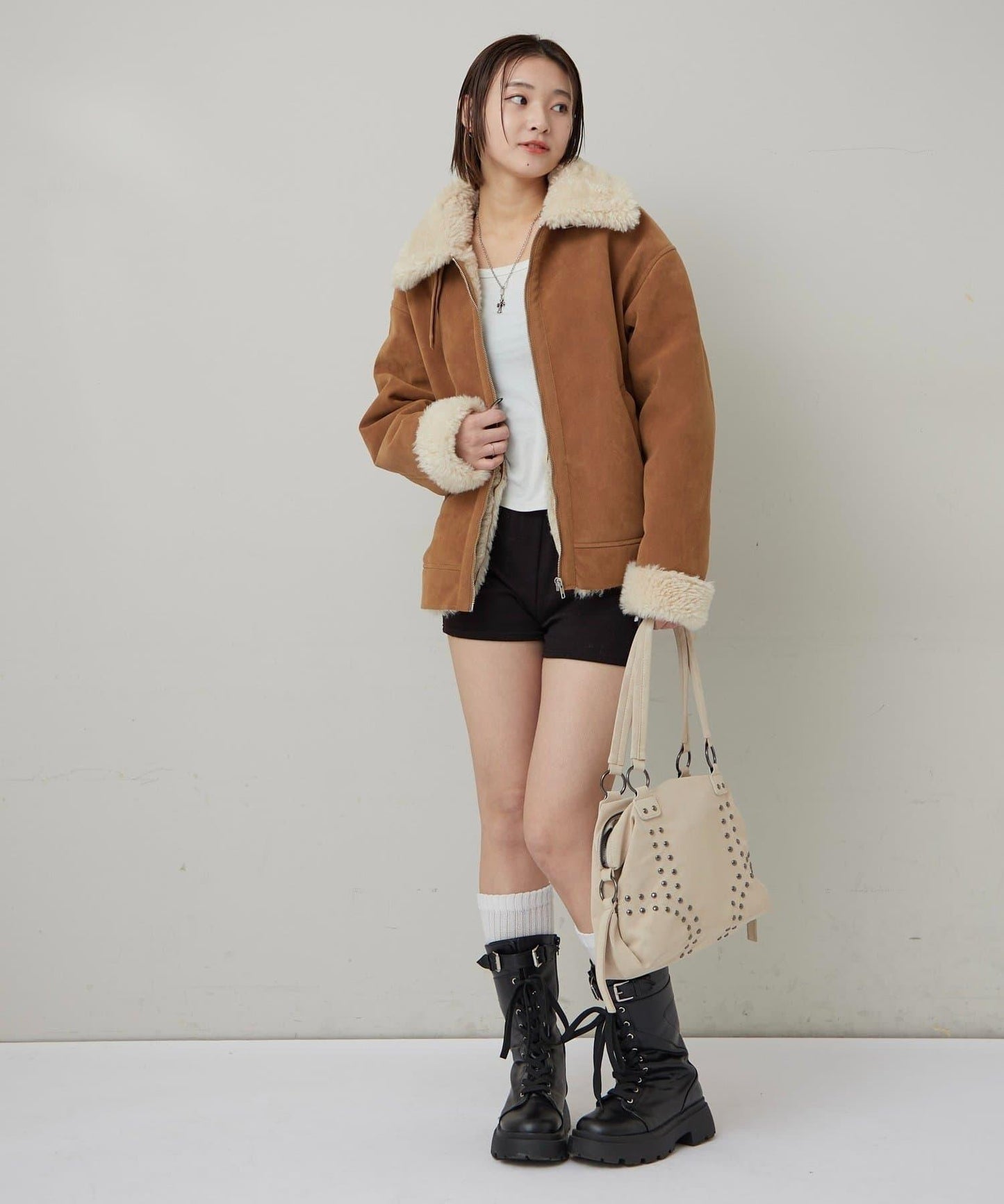 麂皮羊羔絨夾克