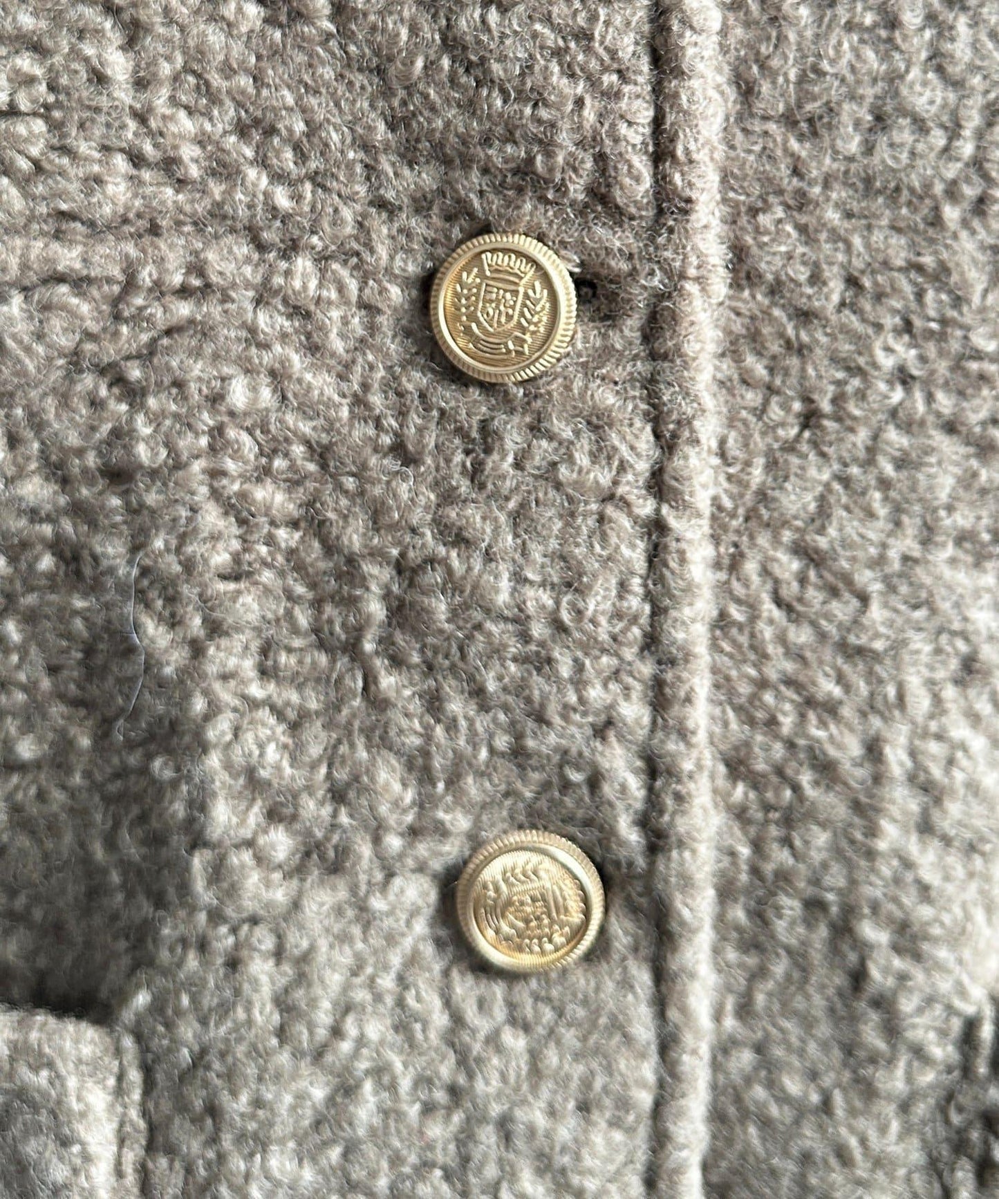 金色紐扣無領羊羔絨夾克