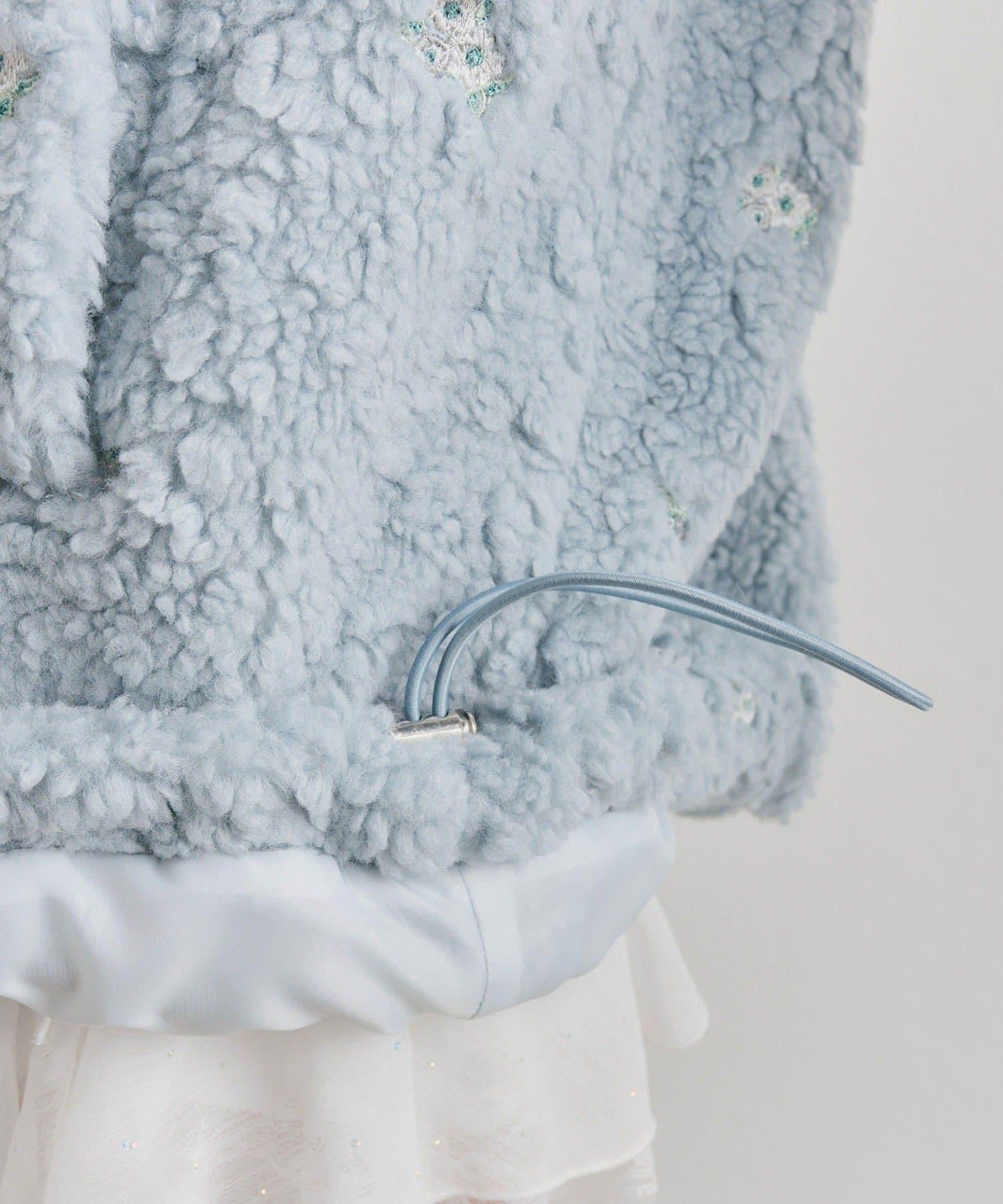 花卉刺繡羊羔絨短外套