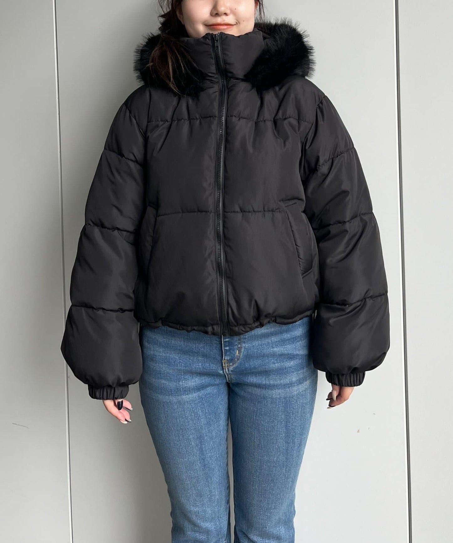 加厚仿毛皮中棉夾克