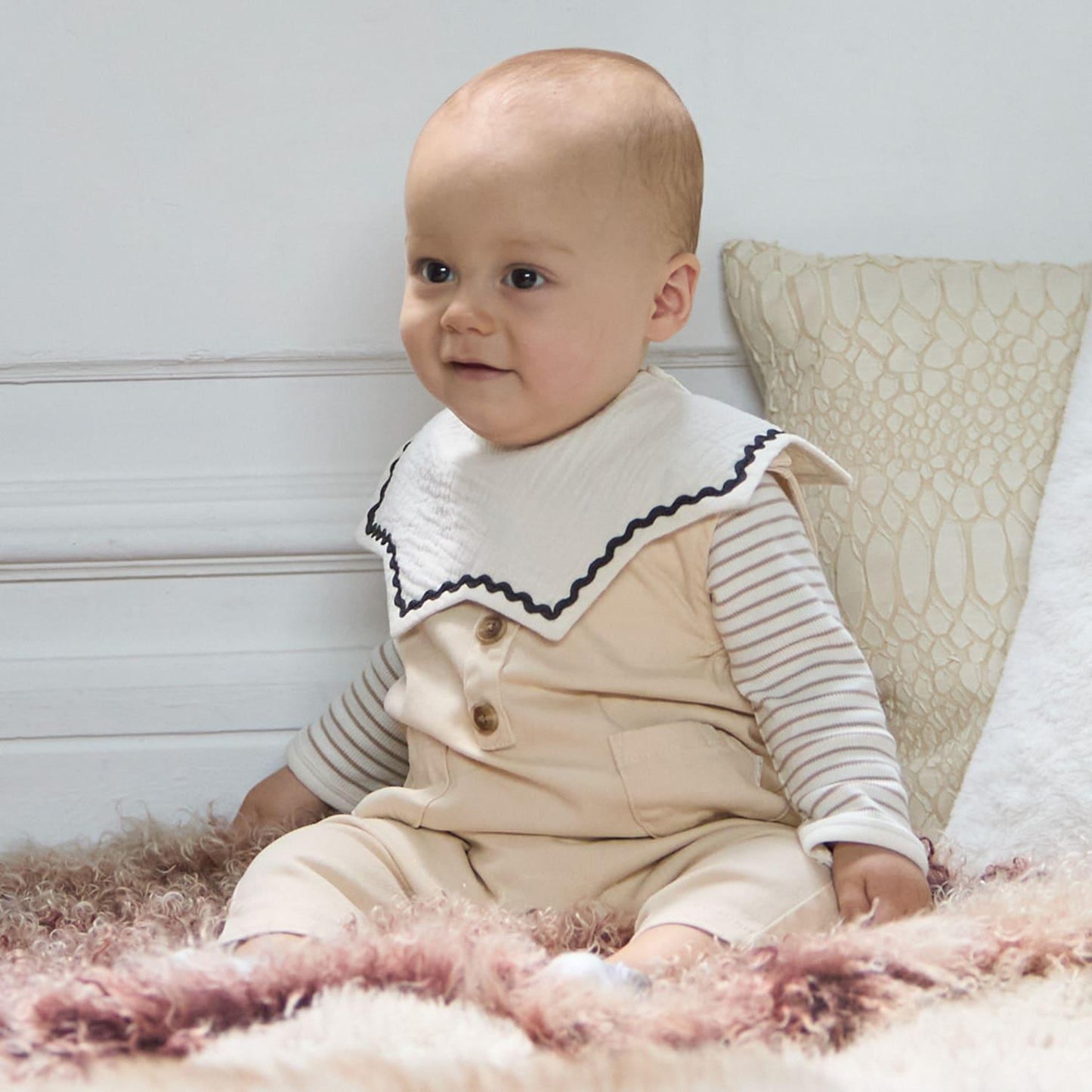 【防水】帶條紋星星圍兜