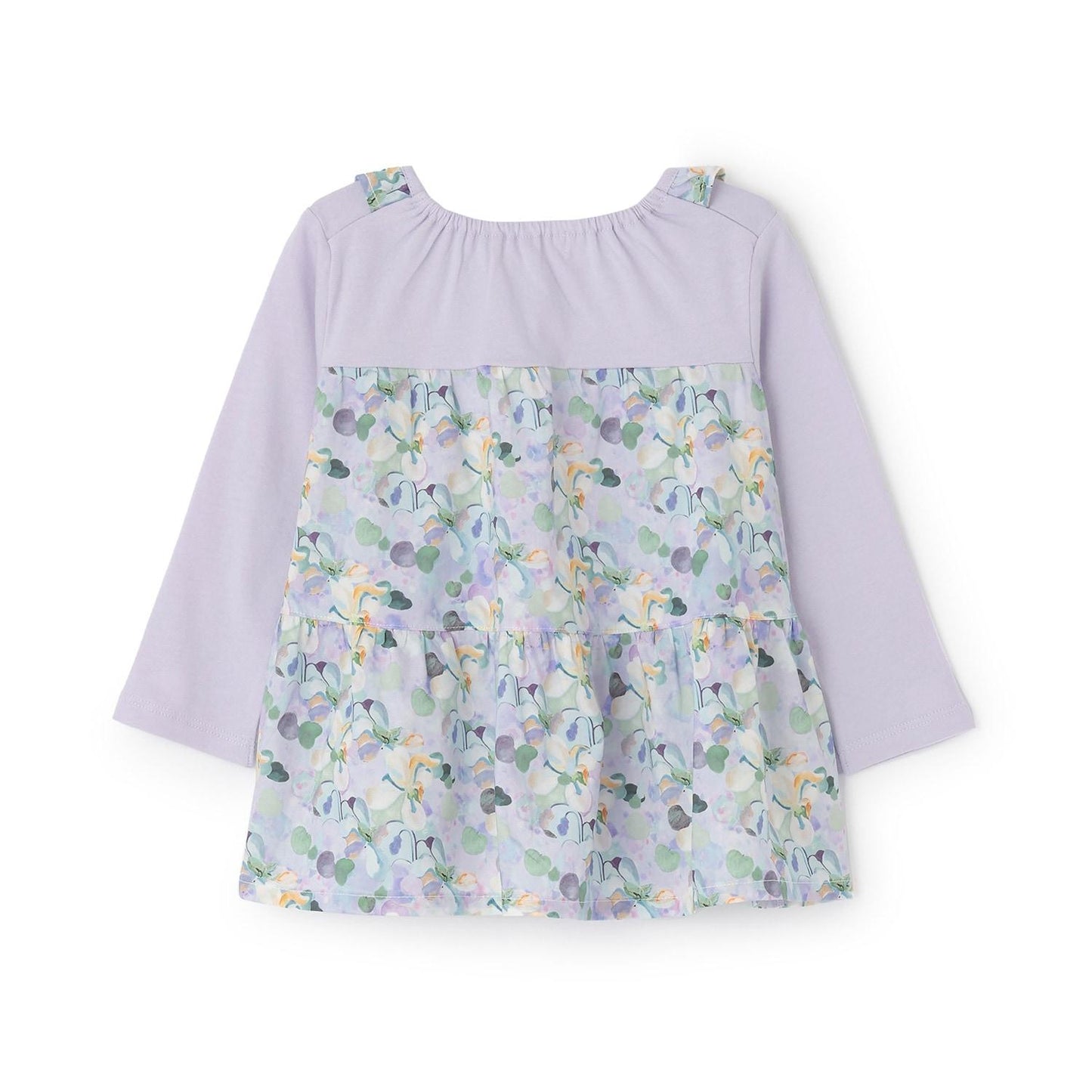 花卉拼接層疊連衣裙式上衣