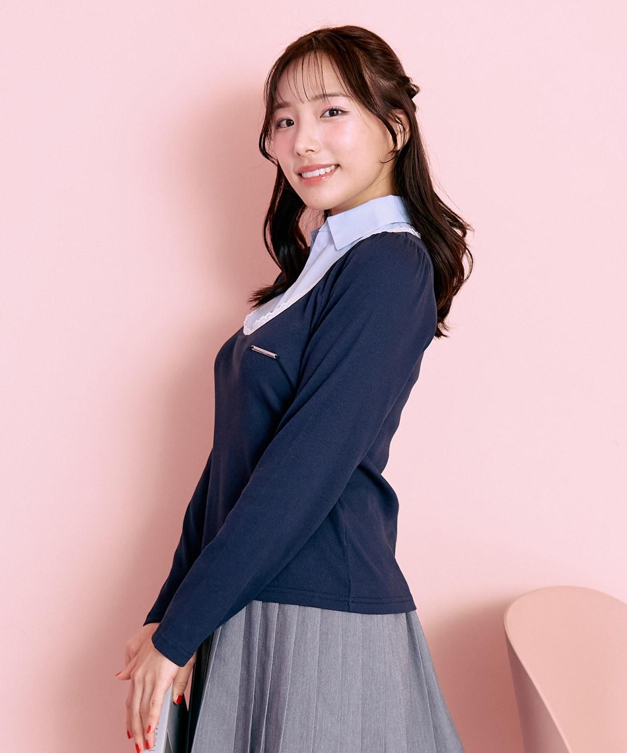 襯衫疊穿設計套頭衫【韓國時尚】