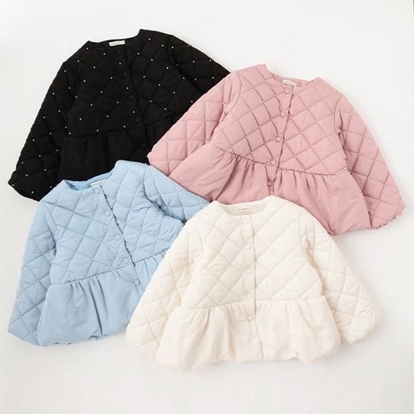 珍珠裝飾菱格短款外套