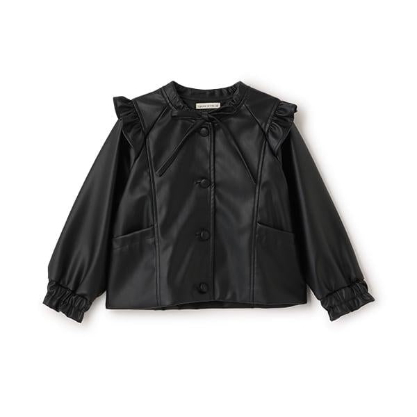【柔軟人造皮革】無領夾克