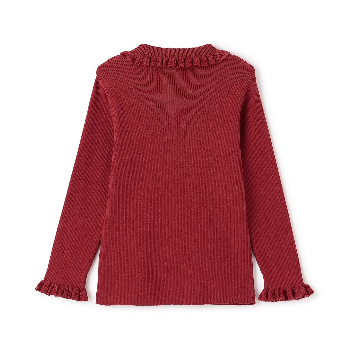 小高領荷葉邊毛衣【日本製造】