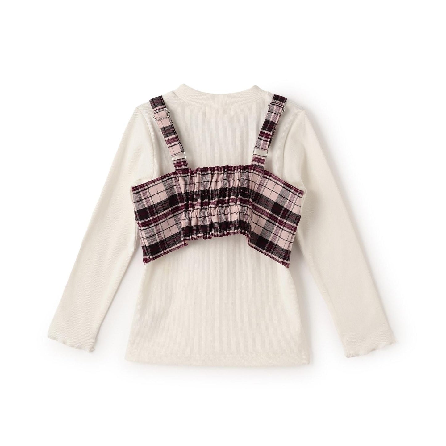 格紋吊帶背心&長袖T恤套裝