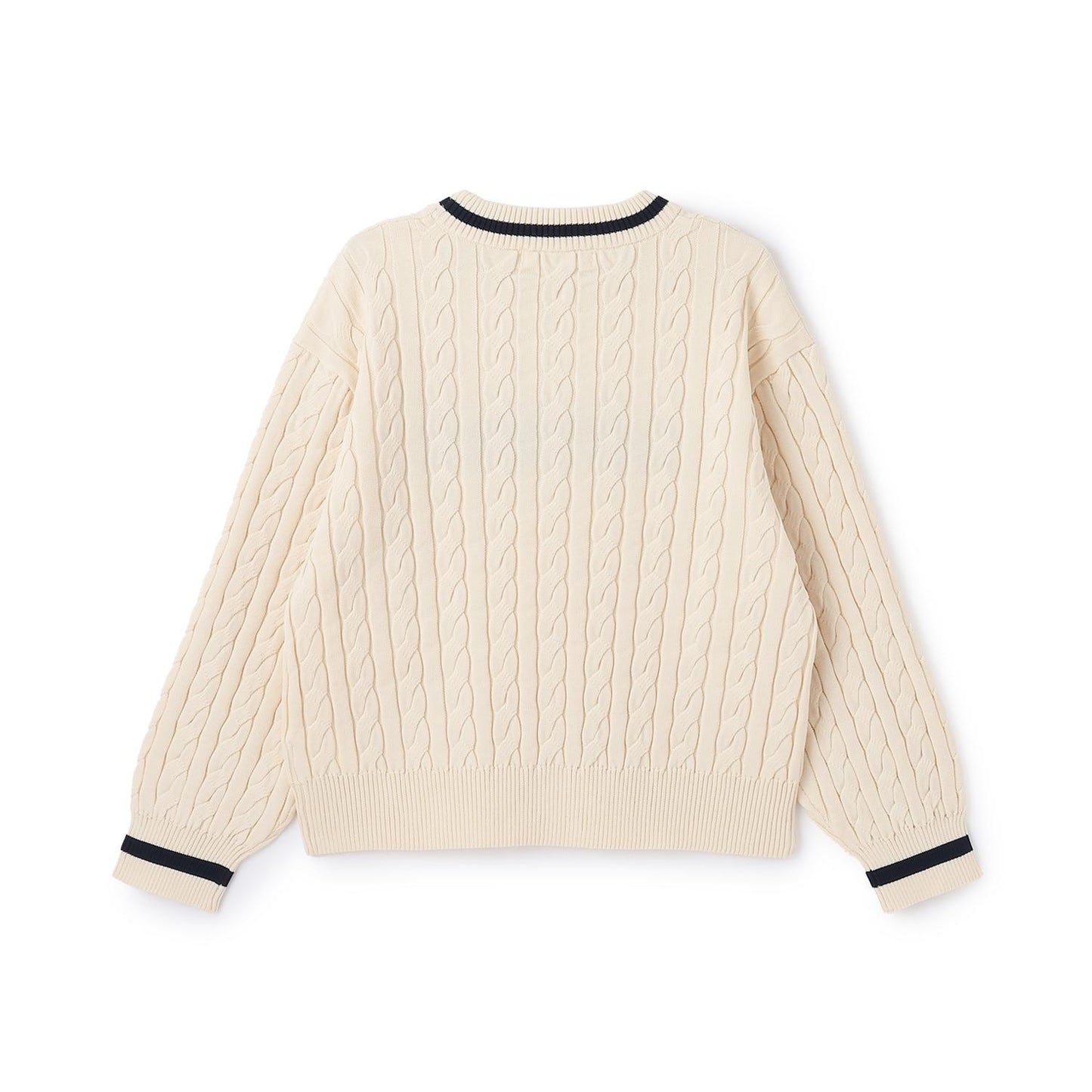 【130cm可選】繡花標誌麻花針織衫