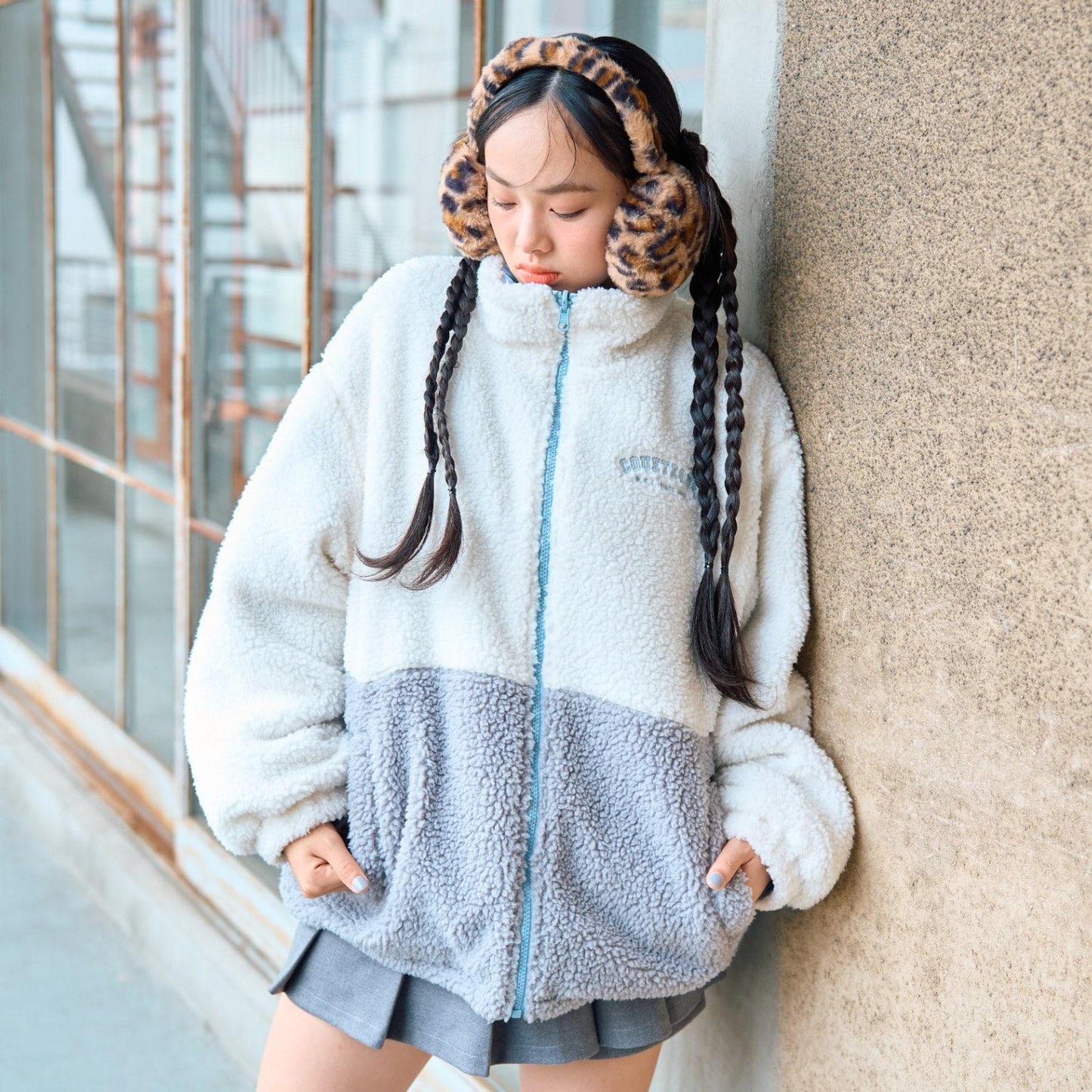 可雙面穿羊羔絨飛行夾克