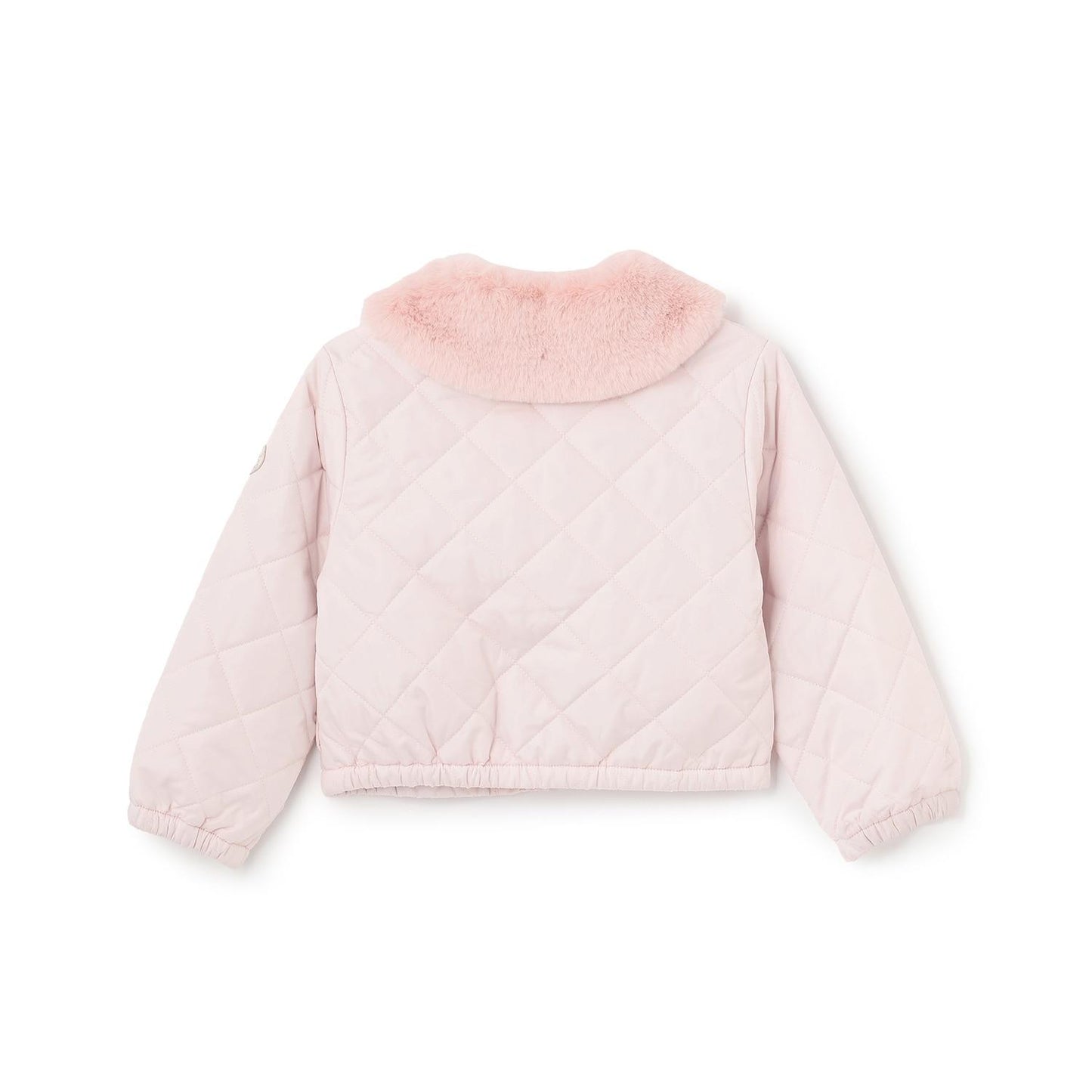 蝴蝶結絎縫仿皮草領短夾克